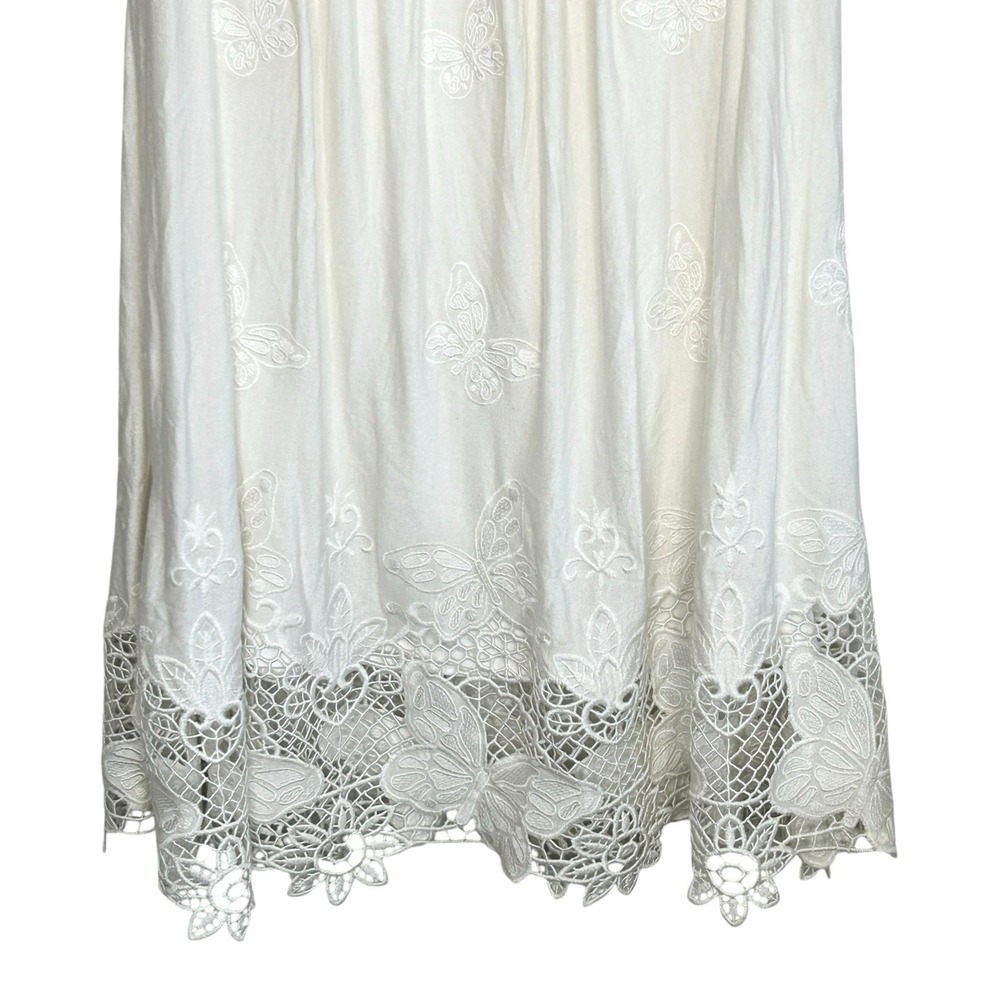 SKY Brand Y2k Boho Fairy Butterfly Lace Babydoll Mini Dress XS Cottage Smocked - Picture 4 of 8